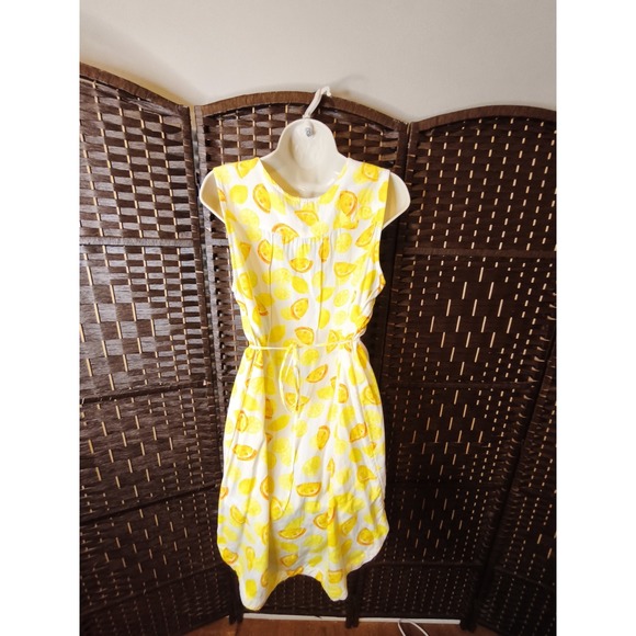 Beach Lunch Lounge Womens Yellow Summer Maxi Sleeveless Dress pullover Size L - Picture 7 of 12